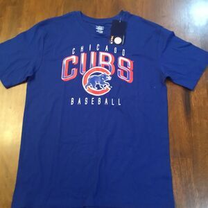 Chicago Cubs T-Shirt Blue Youth Large 14/16 NWT Genuine MLB Bear Logo Tag Bent